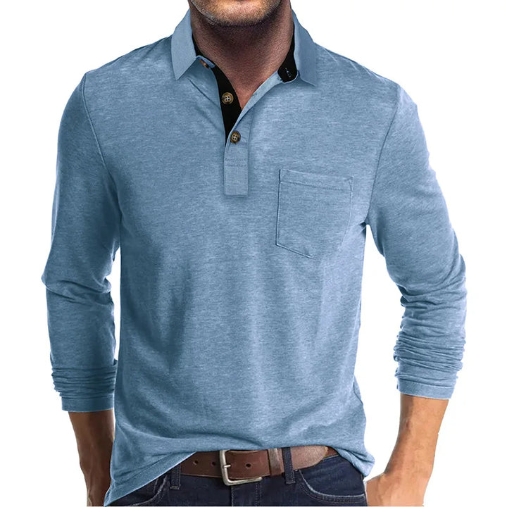 Vielseitiges Herrenshirt, langärmlig, Slim Fit, Knopfleiste. Moderne Herrenmode, bequem & chic.