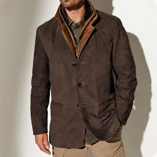Eleganter Herren Windbreaker für Frühling & Herbst. Stilvoller Übergangsmantel mit Stehkragen & Knopfleiste.
