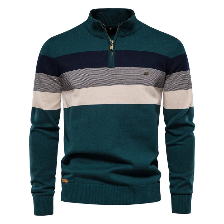 Herren Herbstpullover, gestrickt, mit Reißverschluss, warm, bequem und vielseitig kombinierbar.