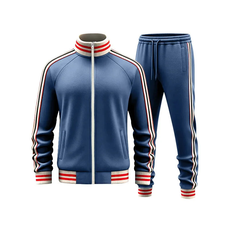 Stylisches Herren Trainingsanzug-Set: Bequemes Outfit mit Stehkragen, ideal für Sport, Freizeit & entspannte Tage.