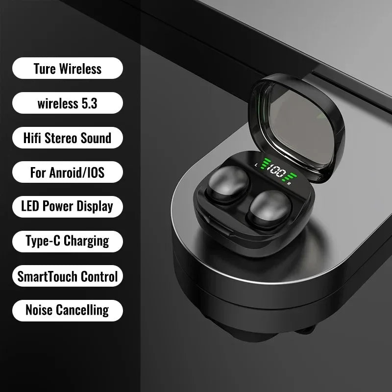 HiFi Stereo Sound mit kabellosen Mini Kopfhörern. Klarer Klang & tiefe Bässe für intensiven Musikgenuss.