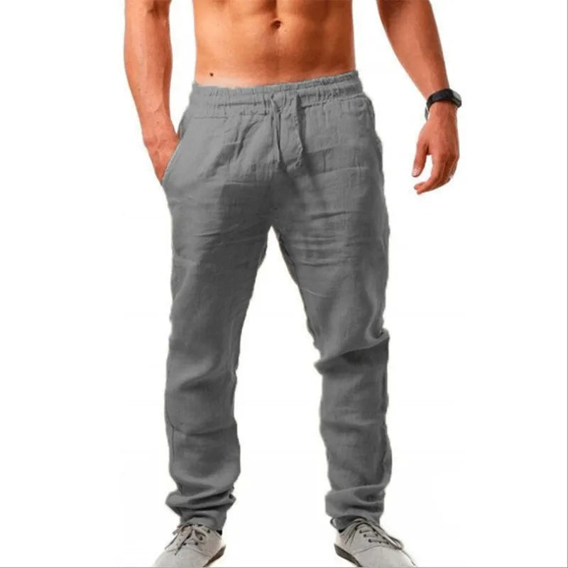 Casual Herren Leichthose, atmungsaktiv & bequem, mit elastischer Taille für Freizeit im Frühling/Sommer.