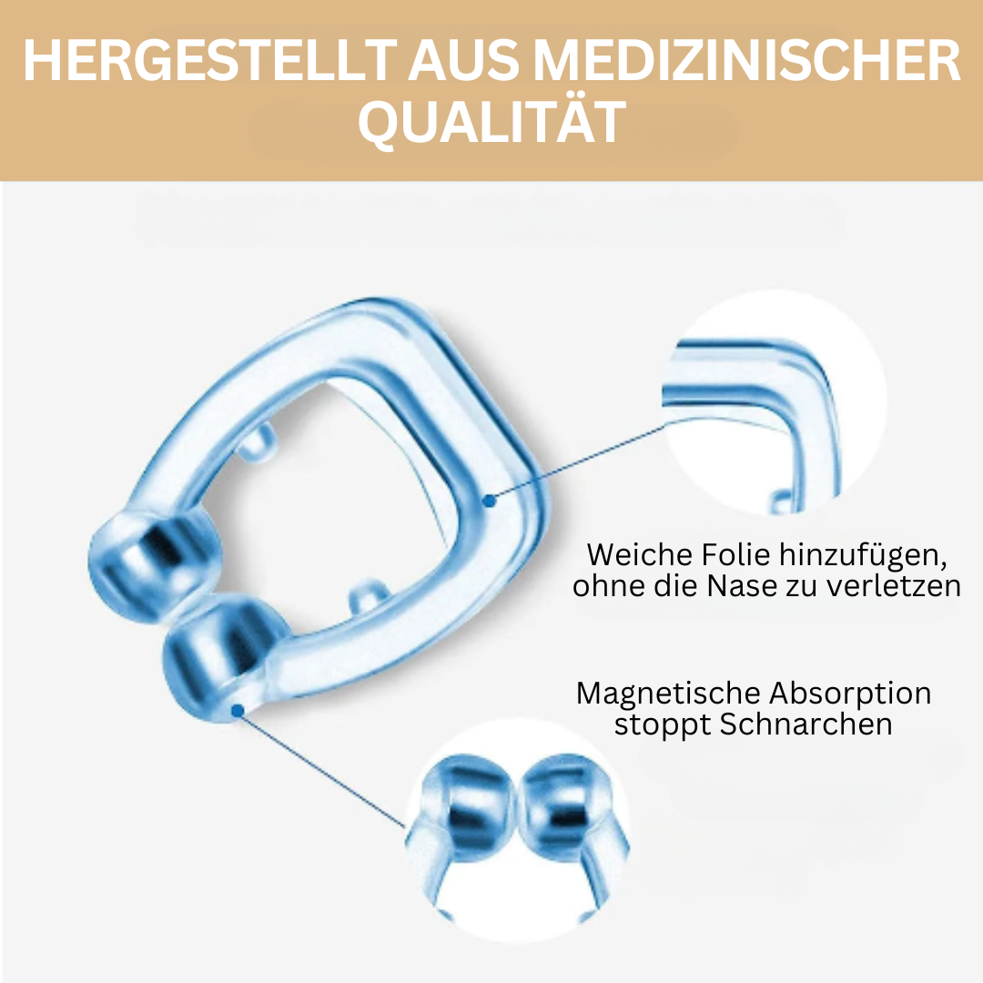 Ergonomischer Nasenclip zur Schnarchprävention, unisex, unterstützt gesunden Schlaf und Atemwegspflege.