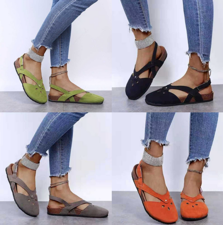 Graue Damen-Freizeitschuhe orthopädisch, mit Klettverschluss, rutschfester Sohle und hohem Fußkomfort.