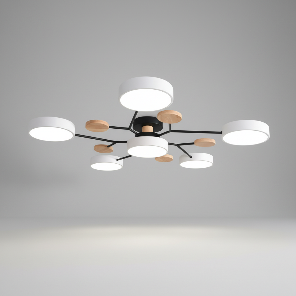 Skandinavische SkandiGlow LED Deckenleuchte: Zeitloses Design, energieeffizient für angenehme Beleuchtung.