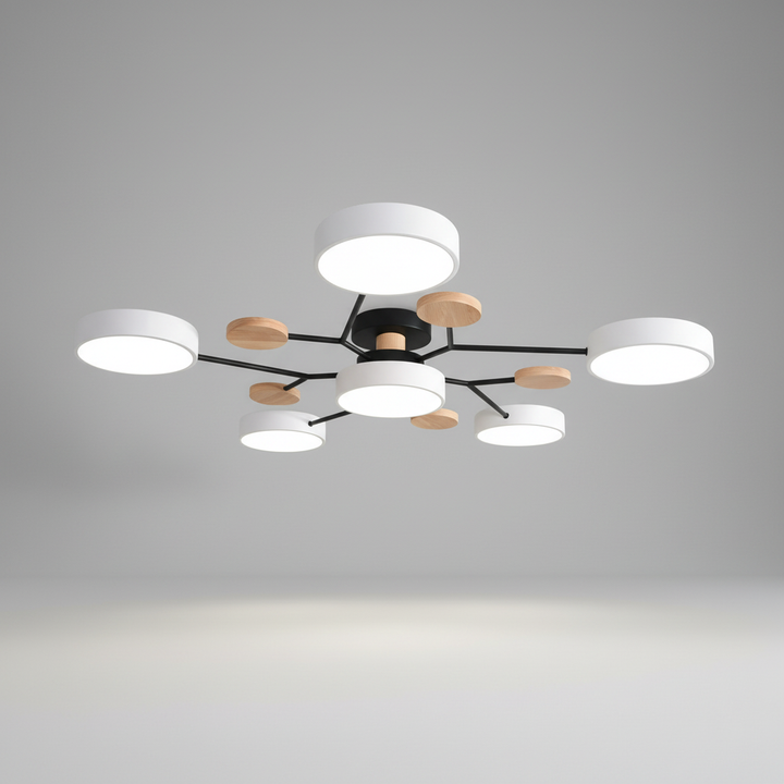 Skandinavische SkandiGlow LED Deckenleuchte: Zeitloses Design, energieeffizient für angenehme Beleuchtung.