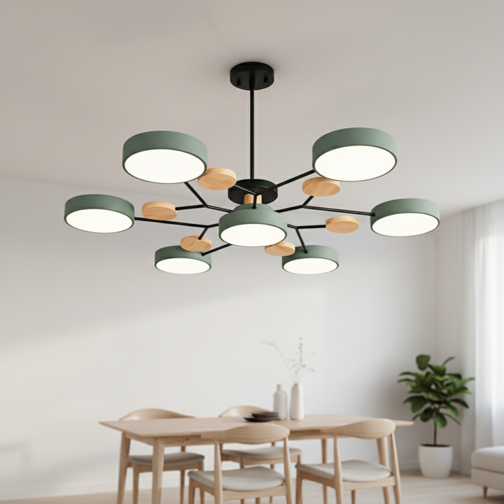 Skandinavische LED Deckenleuchte SkandiGlow, modern & minimalistisch, warmweißes Licht für Wohnzimmer.