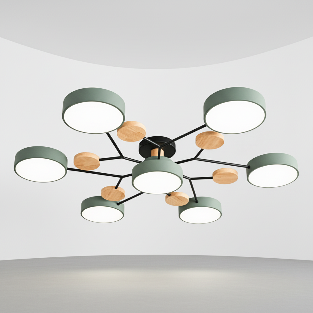 Elegante SkandiGlow LED Deckenleuchte im skandinavischen Design, energieeffizient für helle Innenbeleuchtung.