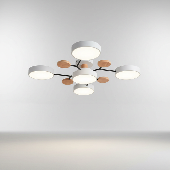 SkandiGlow: Die moderne skandinavische LED Deckenleuchte, energieeffizient und stilvoll fürs Wohnzimmer.
