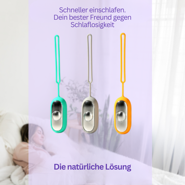 Schlafhilfe für zu Hause & unterwegs; tragbar, USB-geladen für tiefen, stressfreien Schlaf.