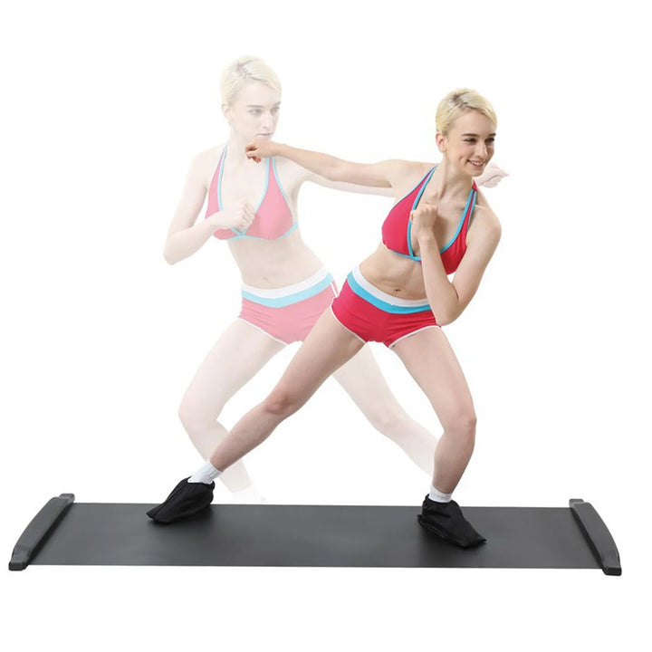 Nova Gleitmatte mit Schuhen für intensives Core- & Koordinationstraining. Effektives Fitnesszubehör.