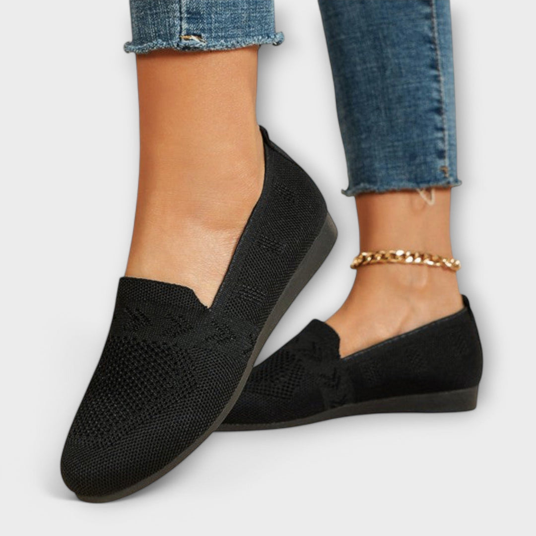 Dunkelblaue Damen Loafer, bequeme Freizeitschuhe mit flexibler Sohle.