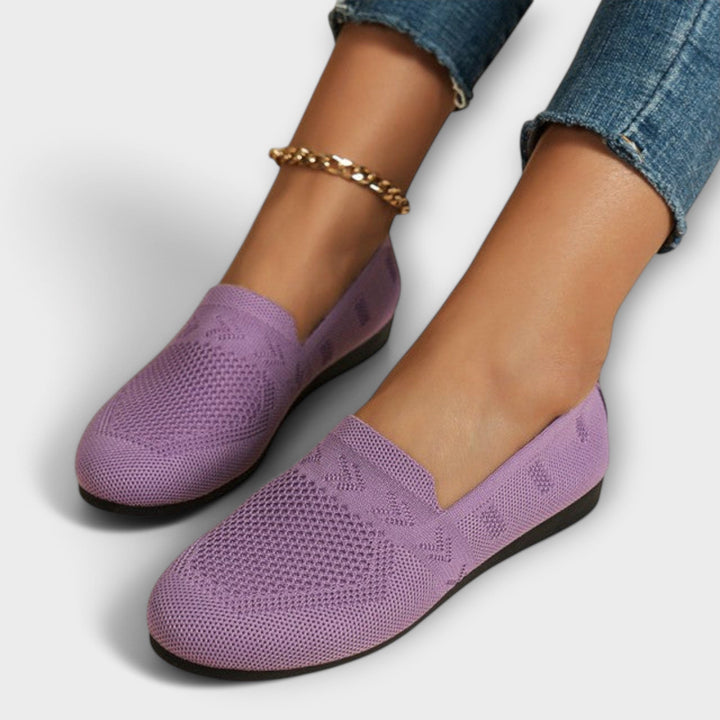 Bequeme Damen Loafer, dunkelblau, mit flexibler Sohle. Stilvolle Freizeitschuhe.