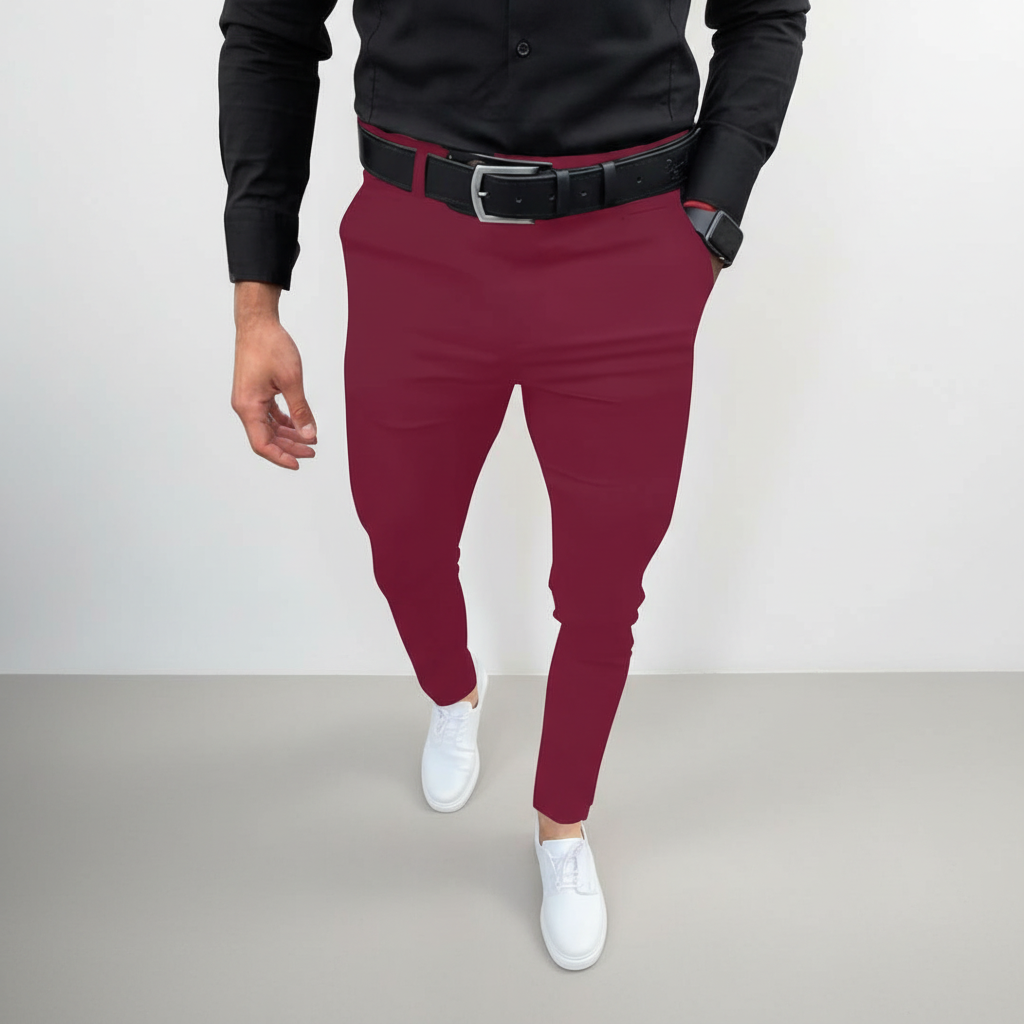 Elegante Herren Slim Fit Hose Pascal in modernem Schnitt, ideal als Business- oder Anzughose.
