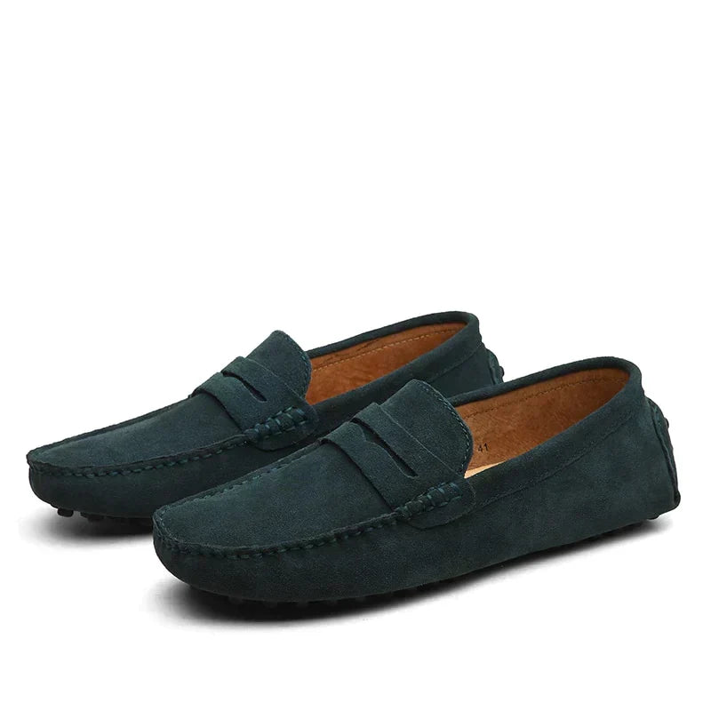 Seitliche Ansicht der stilvollen Herren Loafer Darryl, italienischer Stil, perfekt für den Sommer.
