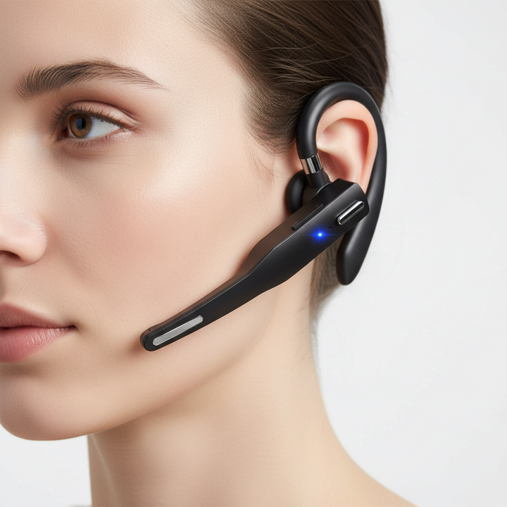 Kabelloses Bluetooth-Headset mit Mikrofon. Unisex-Kopfhörer für Freisprechanlage und kristallklare Anrufe.