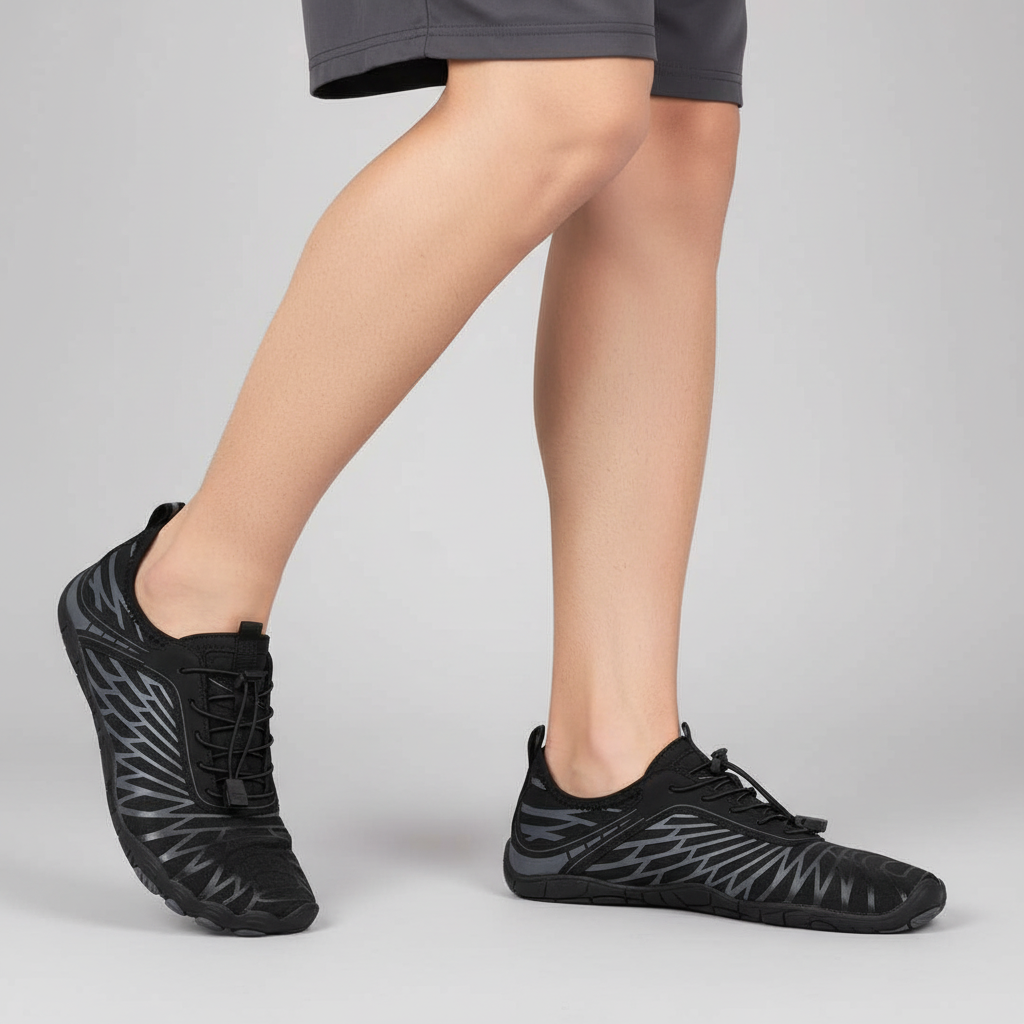 Barfuß-Freizeitschuhe für Herren in modernem Design. Bieten Komfort & Stärkung für Füße.