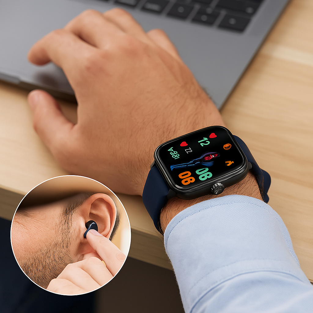 Smartwatch Digitaluhr mit Herzfrequenzmesser, Blutdruck & EKG für Damen & Herren, iOS/Android.