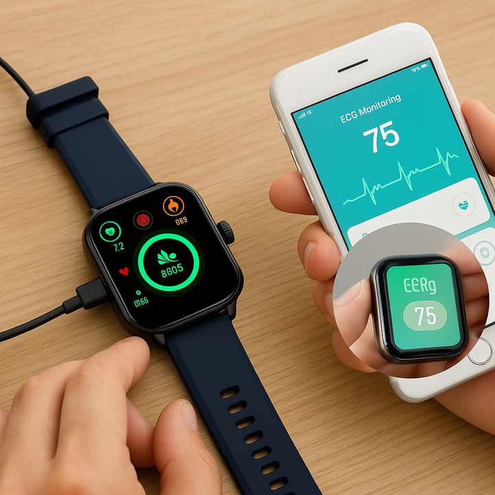 Hochwertige Unisex Sportuhr mit umfassender Gesundheits- & Fitnessüberwachung, iOS/Android.