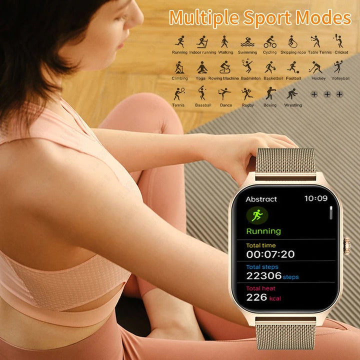 Elegante goldene Smartwatch StyleTrack für Damen: Fitness-Tracker mit Schlafüberwachung.