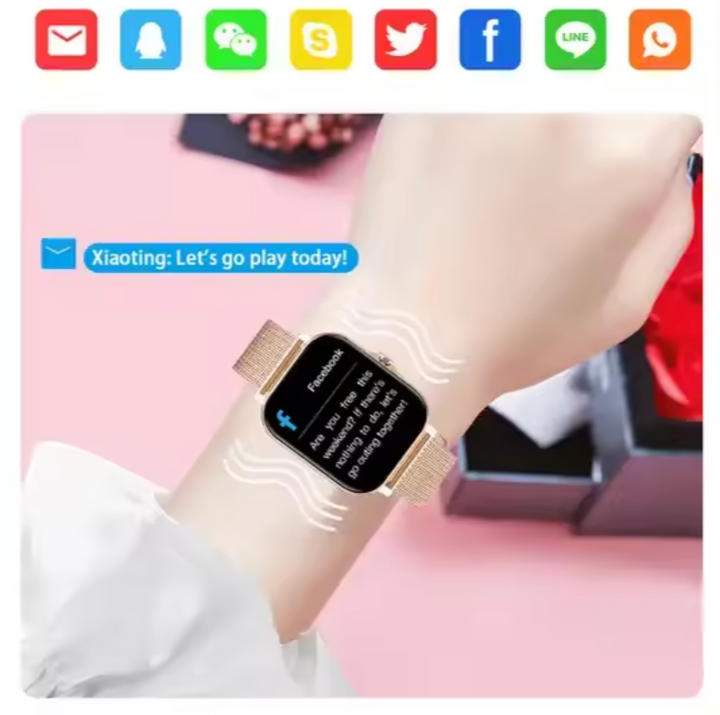 Schwarze Damen Fitness-Uhr StyleTrack: Smart-Funktionen mit langer Akkulaufzeit.