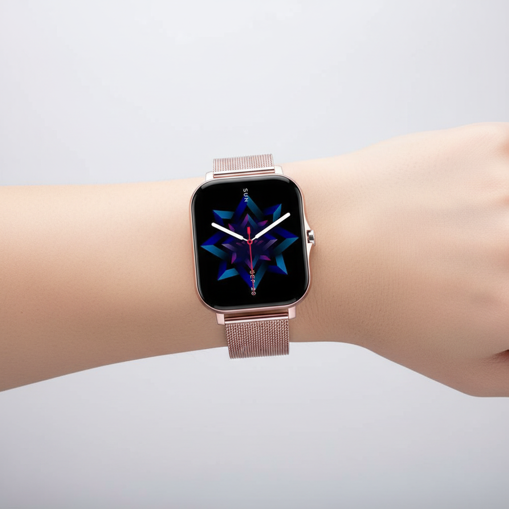 Goldene Damen Smartwatch StyleTrack: Detailreiche Anzeige des Kalorienverbrauchs.