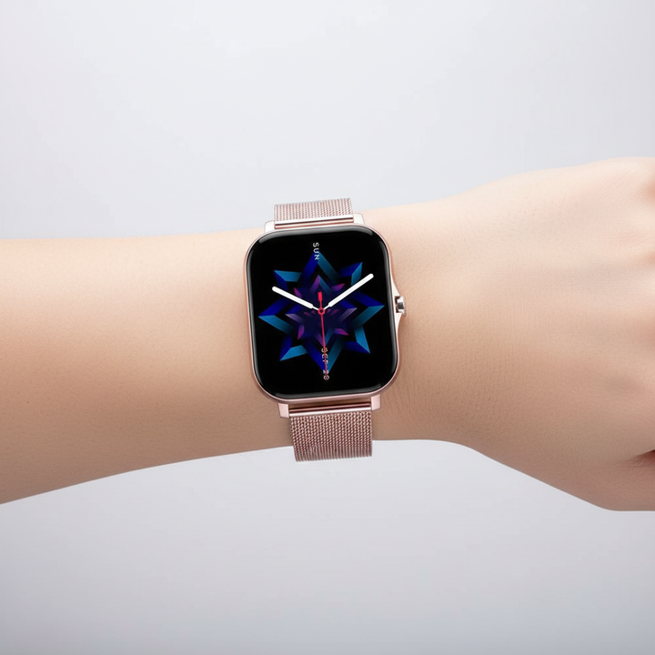 Goldene Damen Smartwatch StyleTrack: Detailreiche Anzeige des Kalorienverbrauchs.