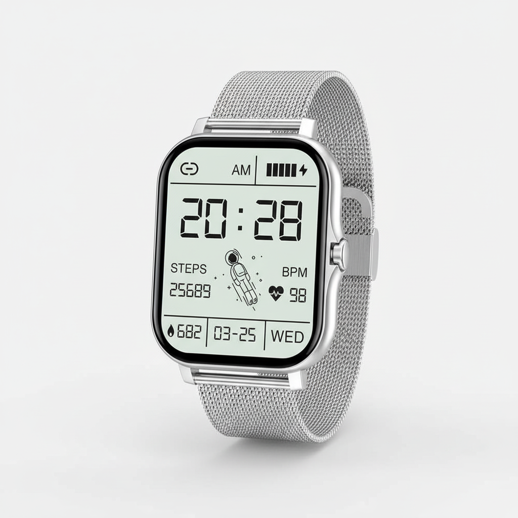 Smartwatch StyleTrack Technologie für Damen: Herzfrequenzsensor auf der Rückseite.