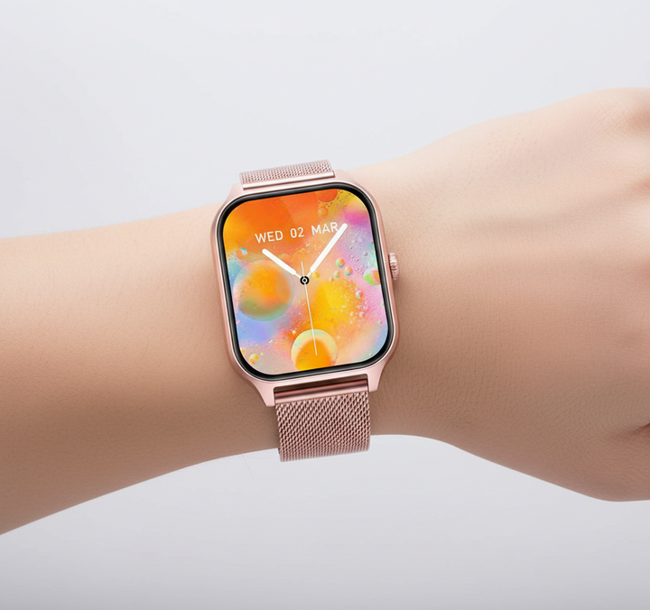 Schwarze Damen Smartwatch StyleTrack: Fitness-Uhr zeigt Schritte und Kalorien an.