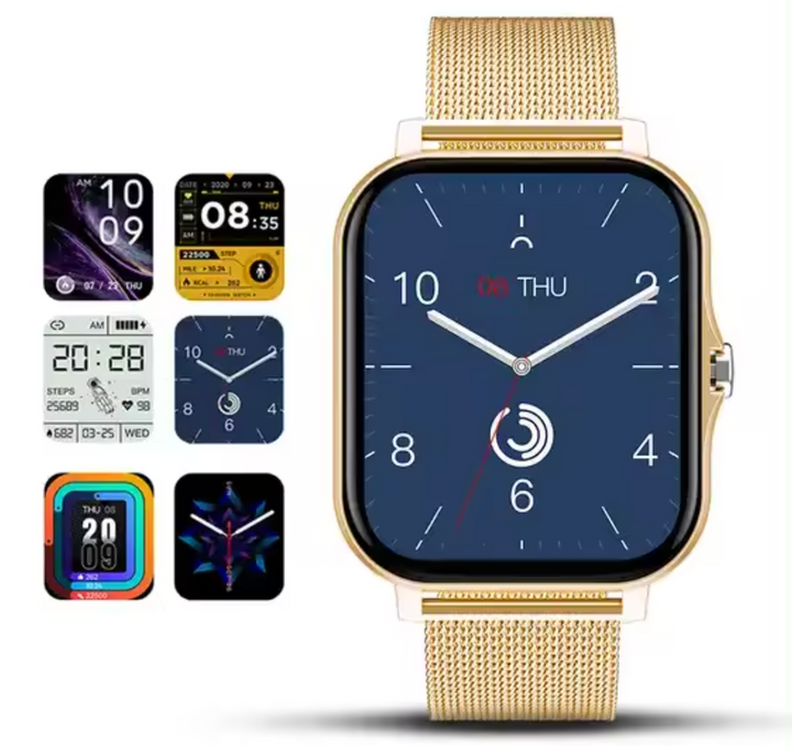 Detailaufnahme der StyleTrack Smartwatch: Benachrichtigungen und Uhrzeit auf dem Display.