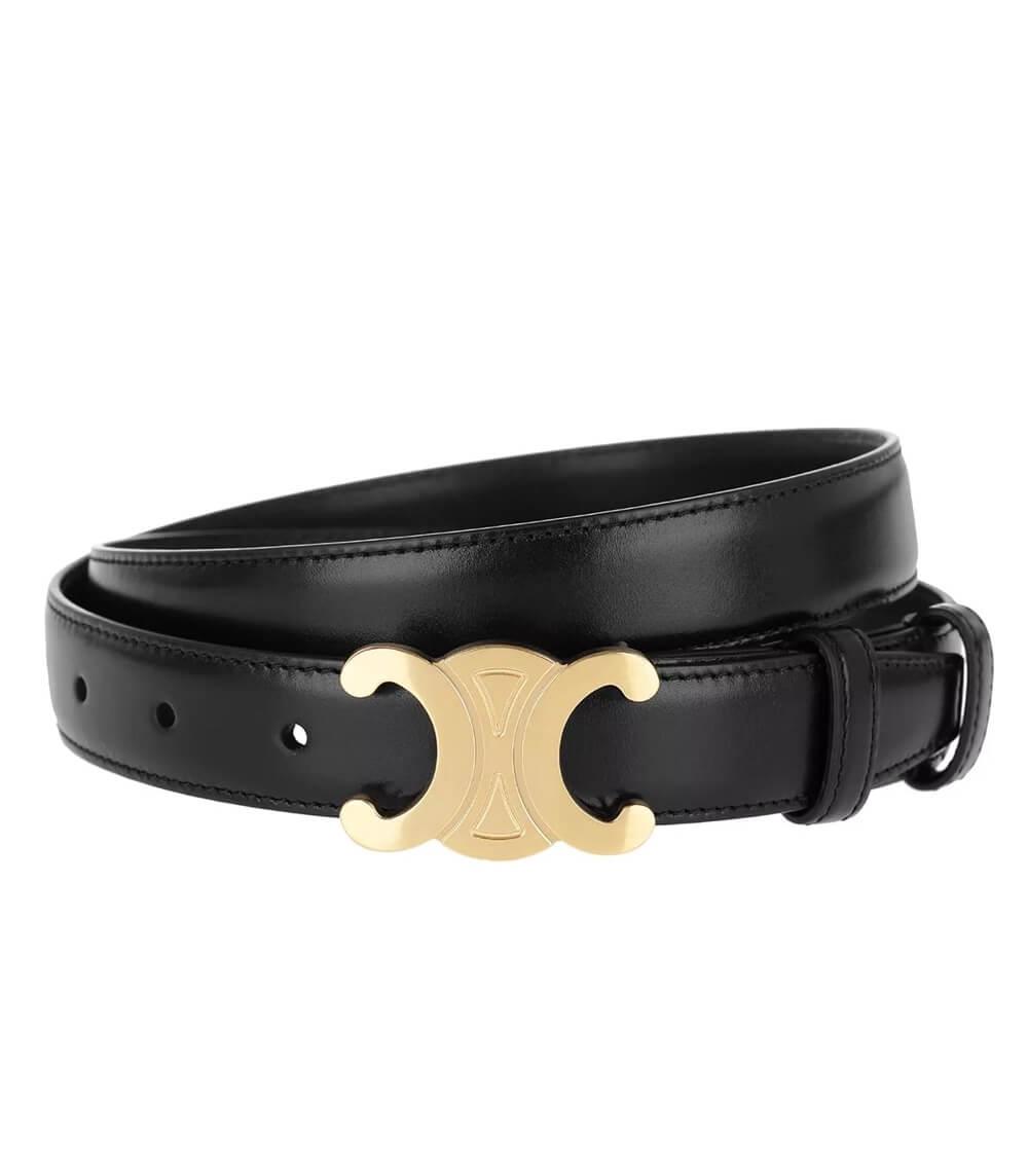Schmaler Damengürtel, verstellbar, mit eleganter goldfarbener Schnalle. Perfektes Accessoire für Alltag & Business.