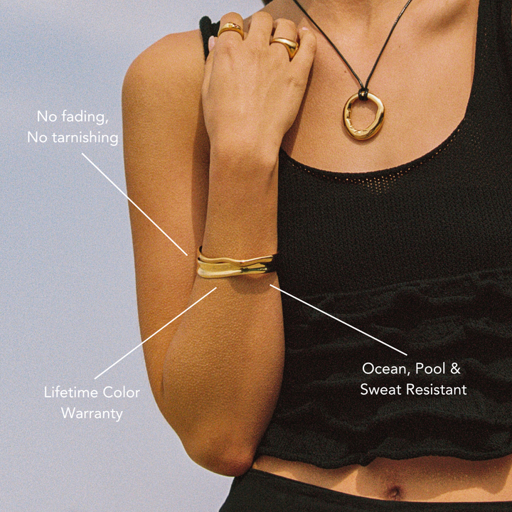 Edelstahl Damen Armreif in Gold/Silber, langlebig, wasserdicht & hypoallergen.