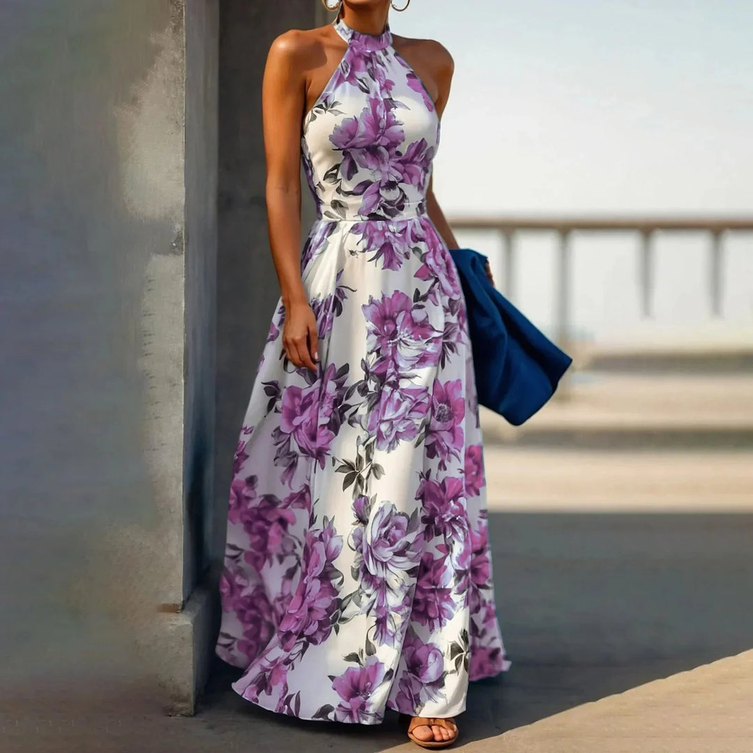 Stylisches Damen Blumen Maxikleid in Slim Fit, ärmellos und leicht, ein elegantes Freizeitkleid für jeden Anlass.