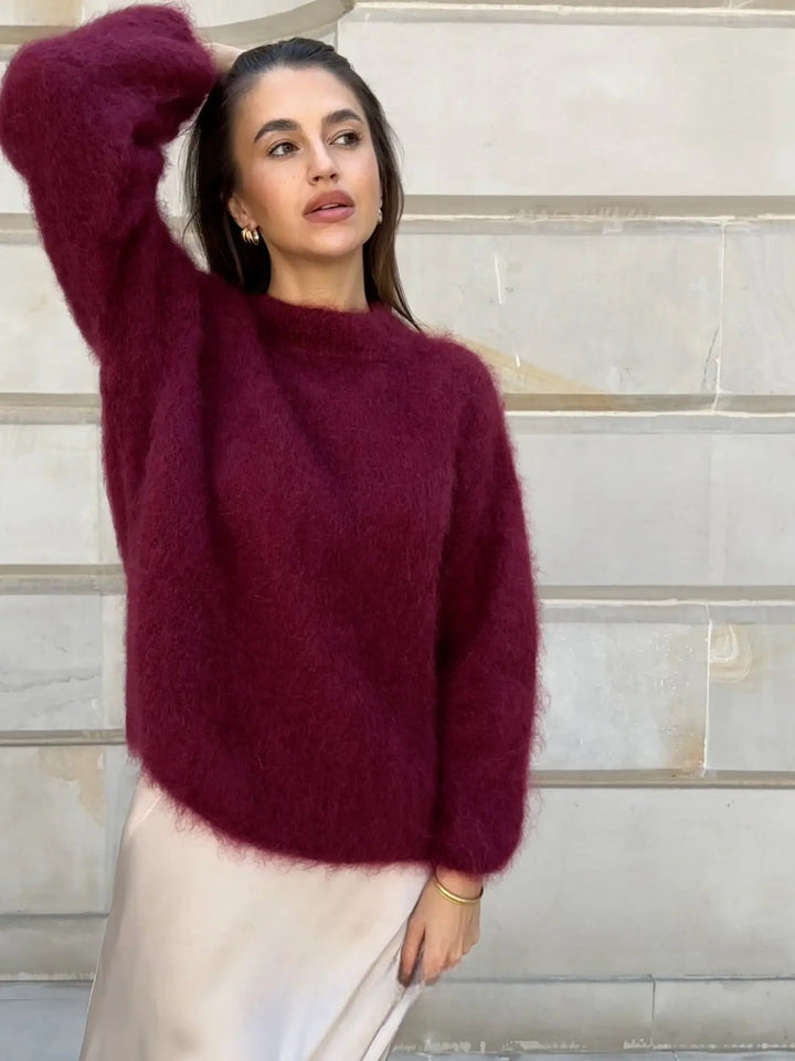 Zeitloser Basic Damen Pullover, elegant und leicht. Perfekt für vielseitige Outfits und bequemen Komfort im Frühling/Herbst.