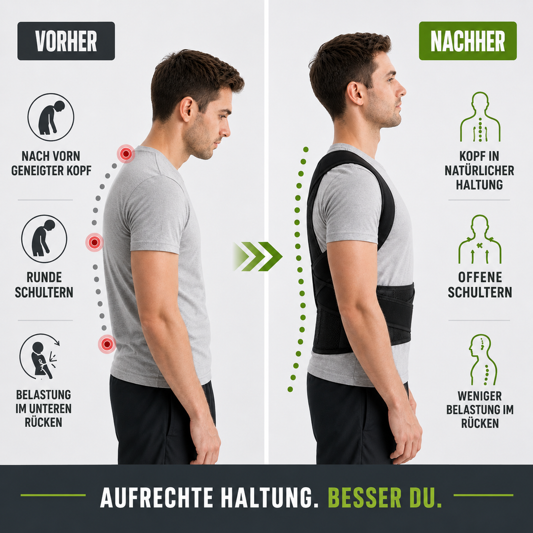 Unisex Rückenstütze für verbesserte Haltung und Komfort, verstellbar für den Alltag.