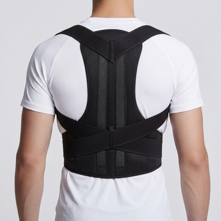 Komfortable Unisex Haltungsbandage für den Alltag. Rücken- & Schulterstütze zur Schmerzlinderung.