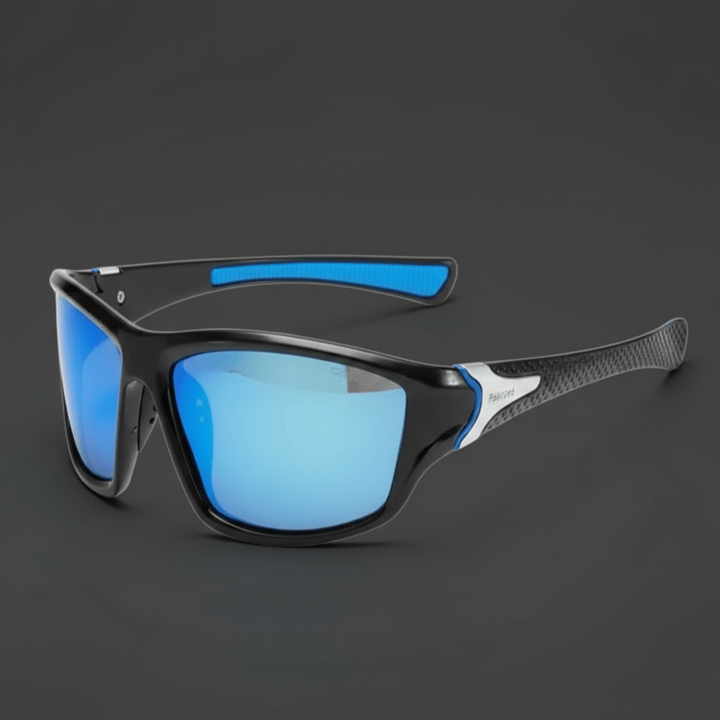 Vielseitige Unisex Sportbrille mit UV400-Filter, polarisiert für reduzierte Blendung beim Sport.