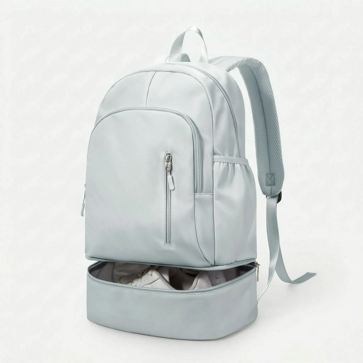 Stilvoller Unisex Rucksack mit separatem Schuhfach, ideal als Gymtasche, Reisetasche & Freizeitrucksack.