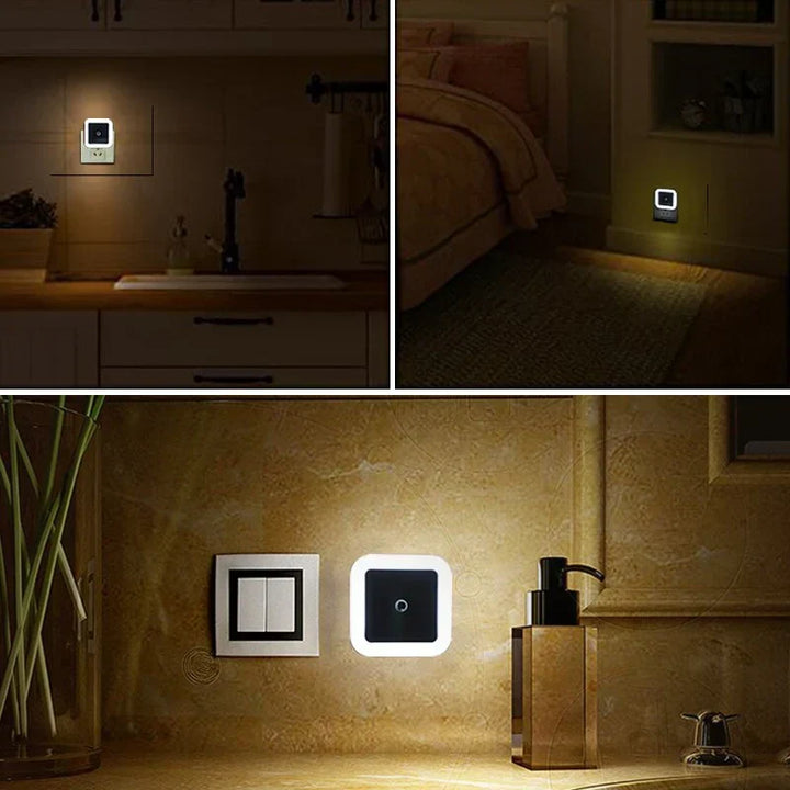 Sparsame NightSure LED Stecklampe mit Bewegungsmelder; warmweißes Orientierungslicht, perfekt für Flur.