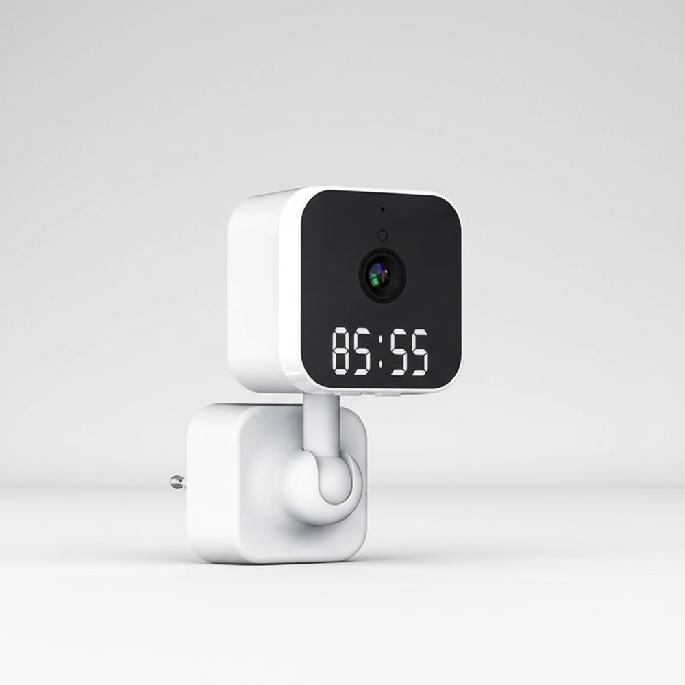 WLAN Steckdosen Uhrkamera mit KI-Erkennung für Smarthome Sicherheit. Effektive, diskrete Überwachung & Videoaufzeichnung.