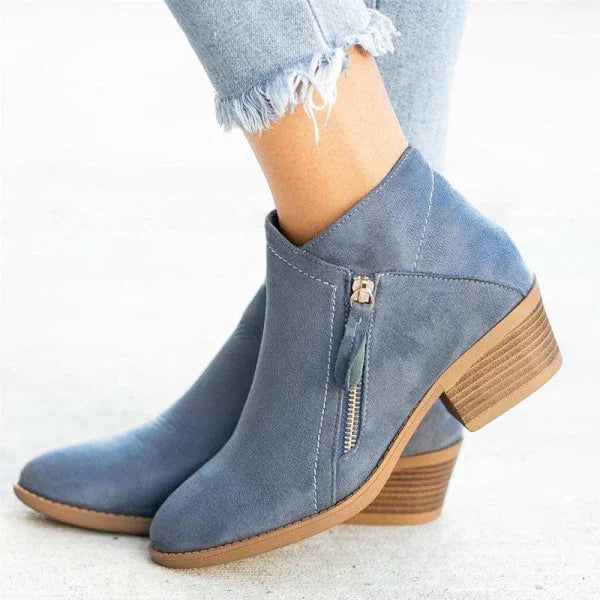 Modische Damen Stiefeletten mit Blockabsatz, bequeme Herbstschuhe & Frühlingsschuhe, vielseitig kombinierbar.