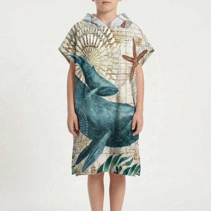 Saugstarker, schnelltrocknender Strandponcho mit Kapuze, praktisch als Badetuch und mobile Umkleide.