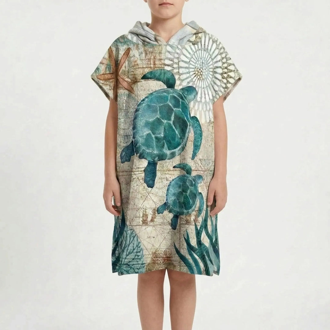 Schwimmzubehör: Unisex Strandponcho mit Kapuze, schnelltrocknend, zum Umziehen nach dem Baden.