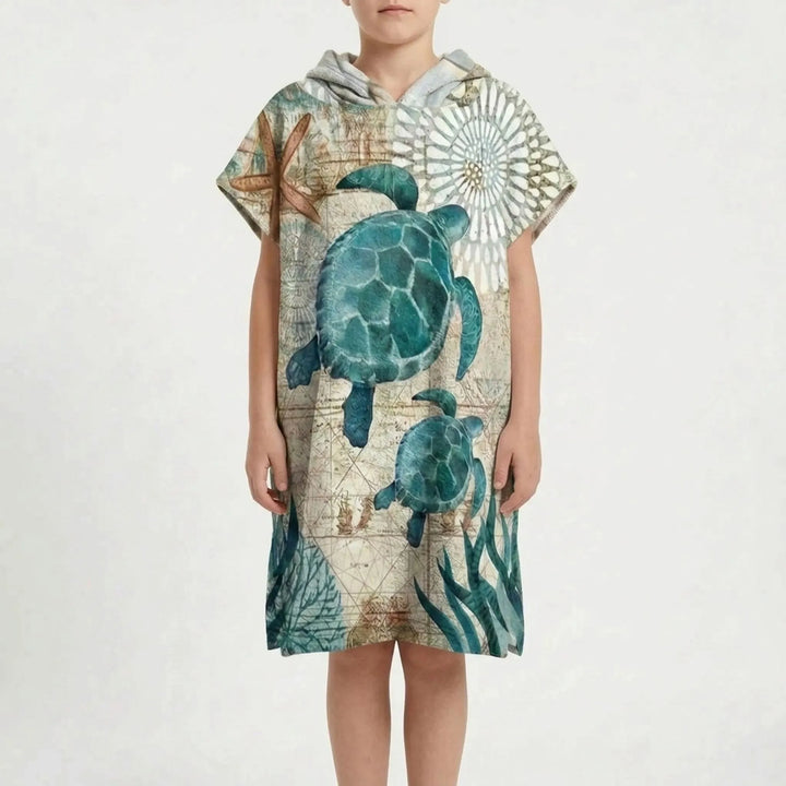 Schwimmzubehör: Unisex Strandponcho mit Kapuze, schnelltrocknend, zum Umziehen nach dem Baden.