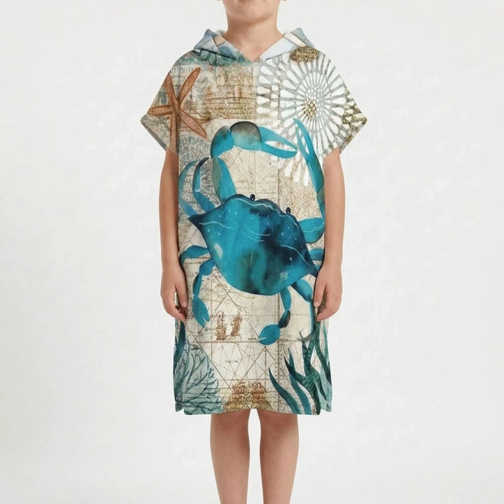 Unisex Strandponcho mit Kapuze, schnelltrocknender Umziehponcho für Strand, Pool & Schwimmen.