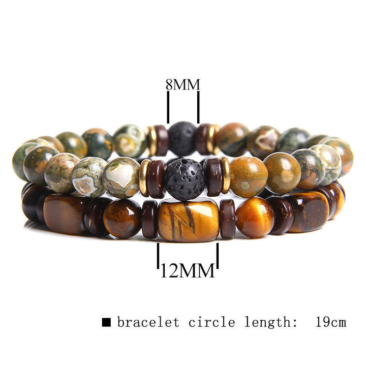 Dehnbares Unisex Armband aus echten Natursteinen, elegant und angenehm zu tragen.