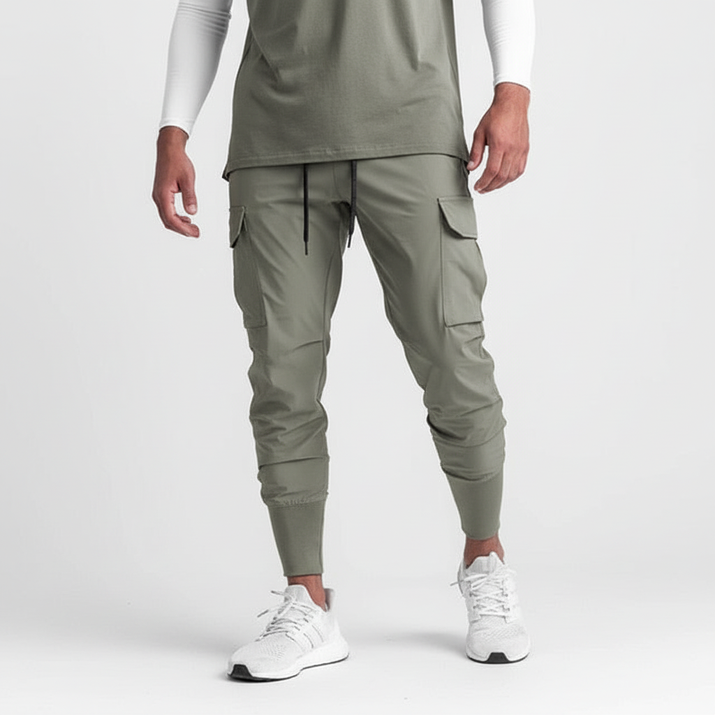 Moderne Herren Joggerhose aus Stretchstoff, ideal für Sport, Freizeit und einen aktiven Alltag.