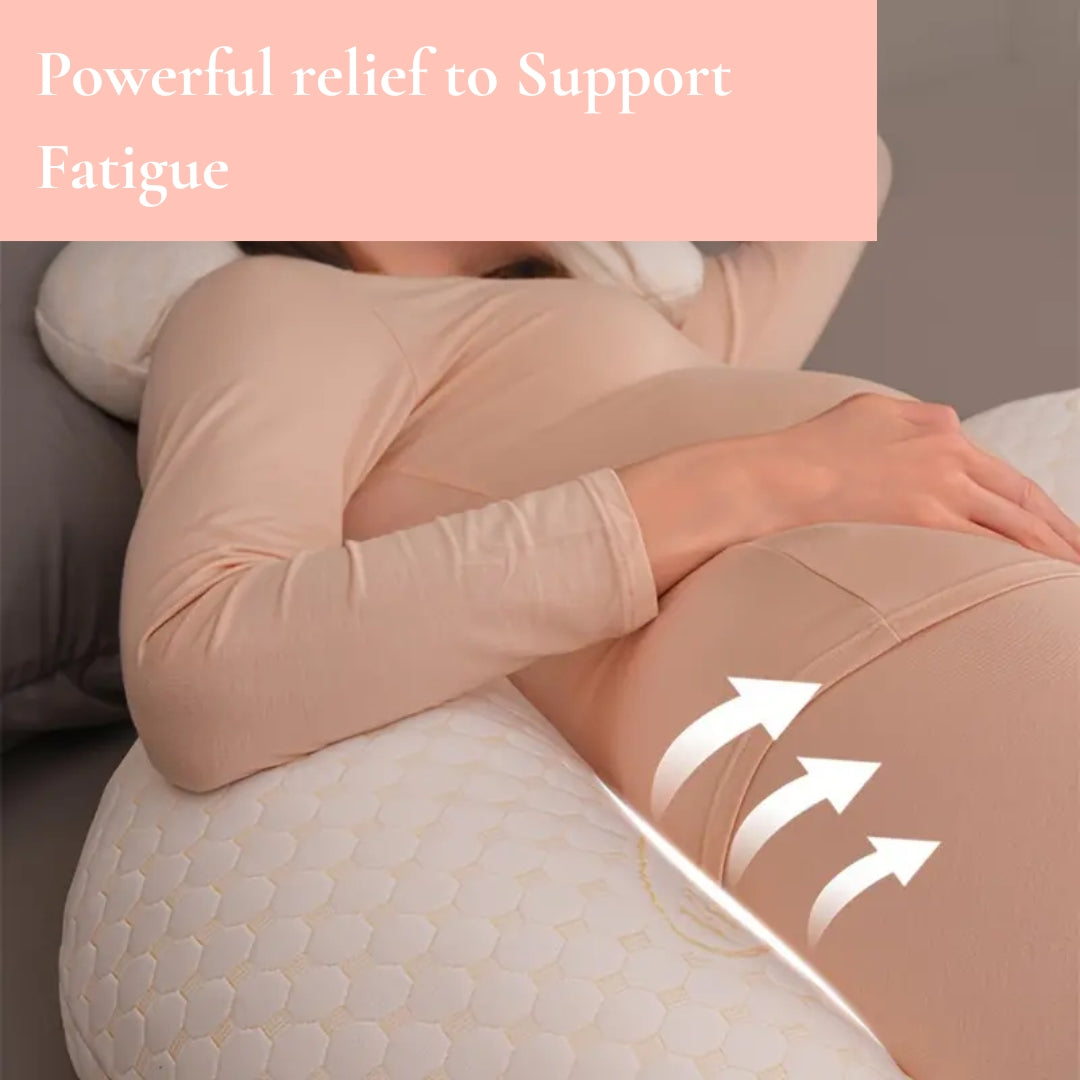 Ergonomisches Schwangerschaftskissen unterstützt schwangere Frauen für erholsamen Schlaf und entlastet Rücken sowie Bauch.