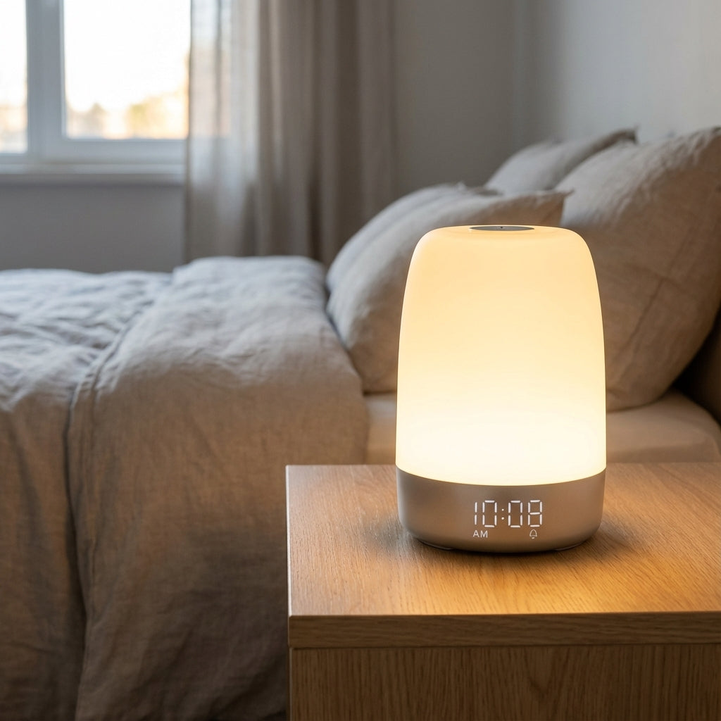 Wakelette Sonnenaufgangswecker Lampe: sanftes Erwachen mit simuliertem Sonnenlicht. Ideal als Lichtwecker & Nachtlicht.