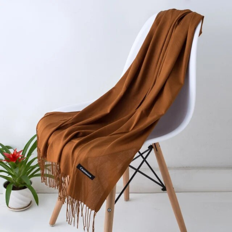 Hochwertiger Kaschmir-Damenschal Emilia mit edler Struktur, lang & weich, vielseitiges Herbst-Accessoire.